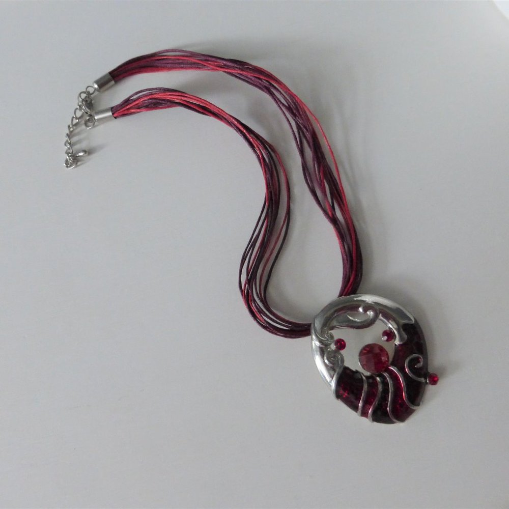 Unique Red & Silver Necklace